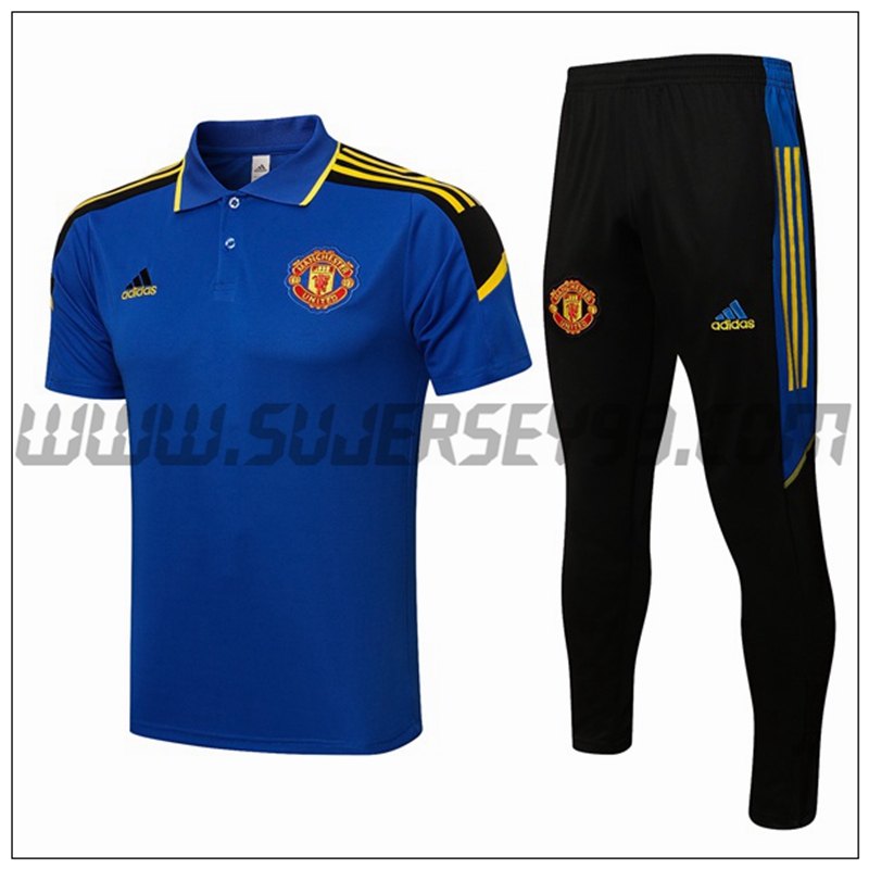 Polo Futbol Manchester United + Pantalones Azul/Negro 2021 2022 -01