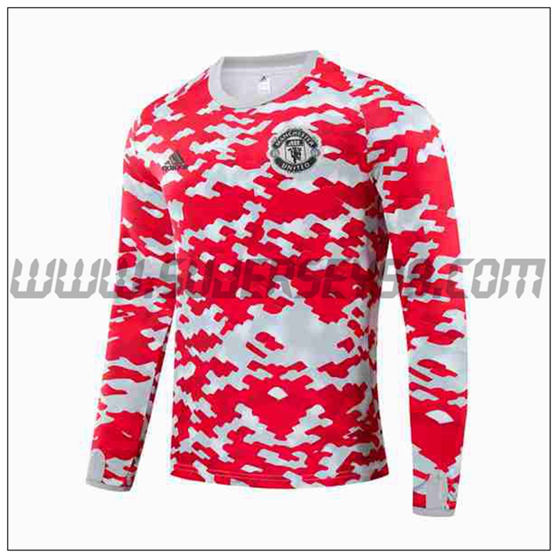 Sudadera Entrenamiento Manchester United Rojo/Blanco 2021 2022