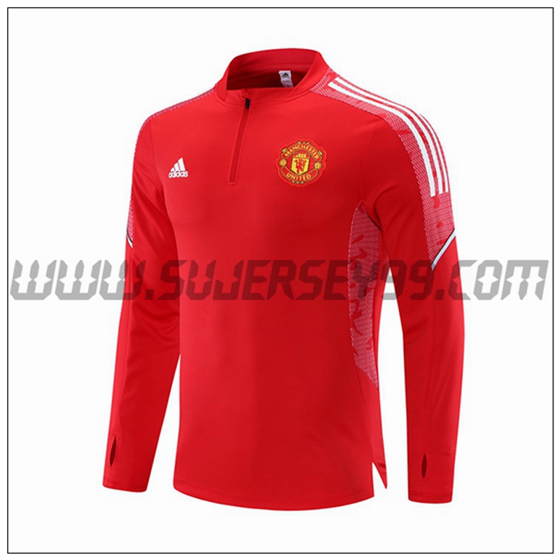 Sudadera Entrenamiento Manchester United Blanco/Rojo 2021 2022