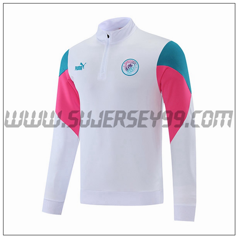 Sudadera Entrenamiento Manchester City Rose/Blanco/Azul 2021 2022