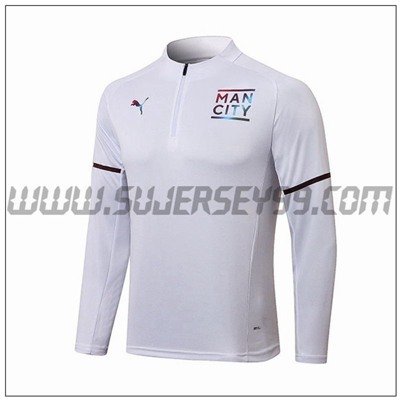 Sudadera Entrenamiento Manchester City Negro/Blanco 2021 2022