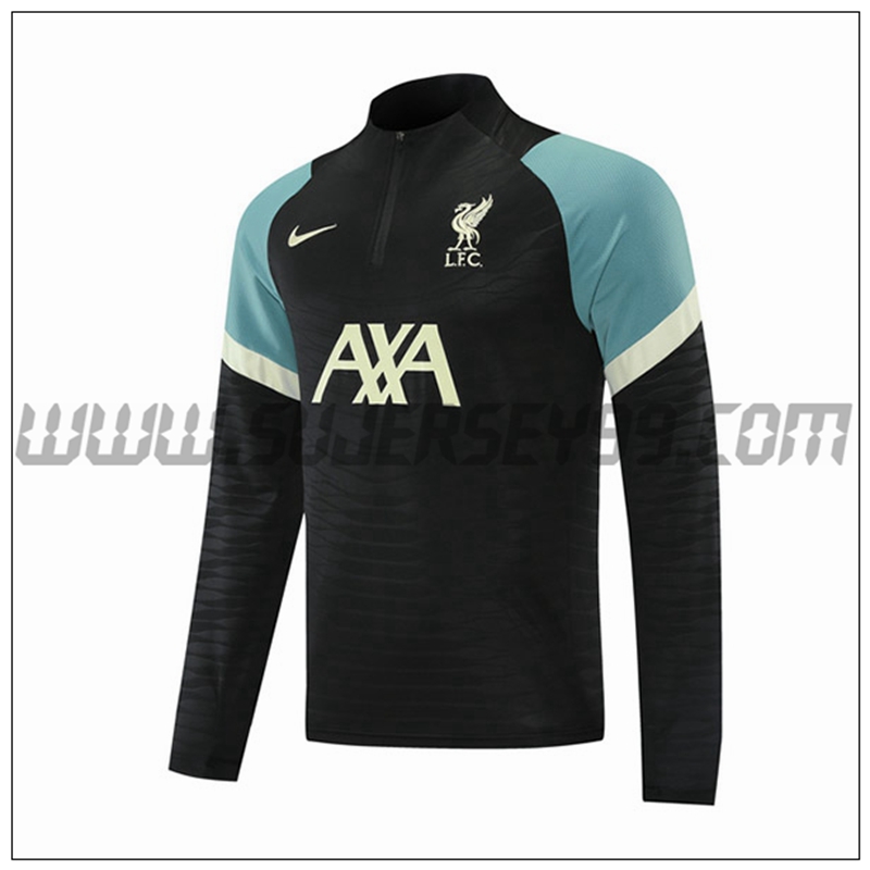 Sudadera Entrenamiento FC Liverpool Negro/Verde 2021 2022