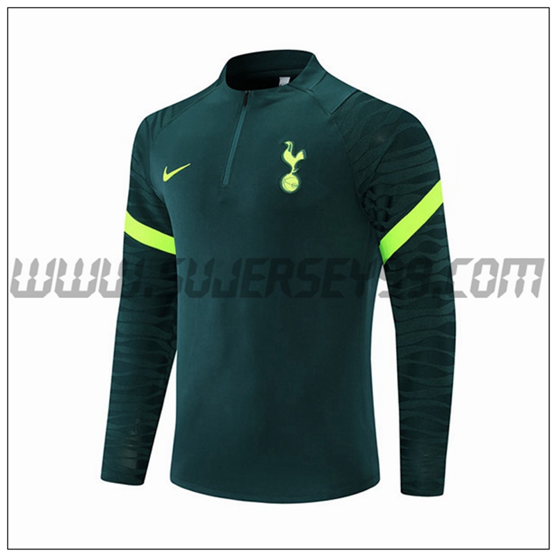 Sudadera Entrenamiento Tottenham Hotspur Verde Oscuro 2021 2022