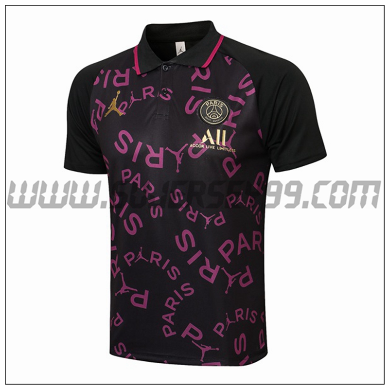 Polo Futbol Jordan PSG Negro/Purpura 2021 2022