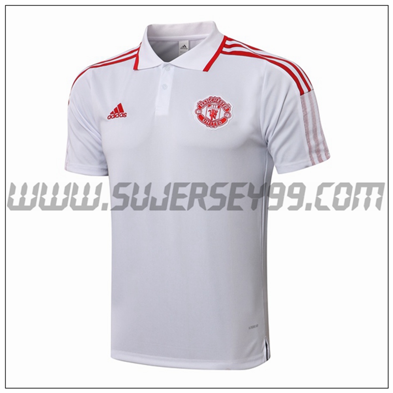 Polo Futbol Manchester United Rojo/Blanco 2021 2022 -01