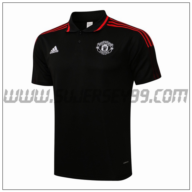 Polo Futbol Manchester United Rojo/Negro 2021 2022