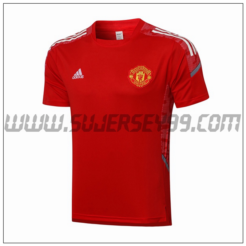 Polo Futbol Manchester United Blanco/Rojo 2021 2022 -02