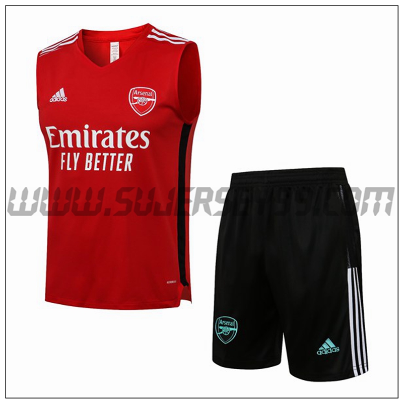 Chaleco de Entrenamiento FC Arsenal + Pantalones Cortos Rojo 2021 2022