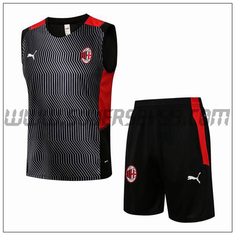 Chaleco de Entrenamiento AC Milan + Pantalones Cortos Rojo/Blanco 2021 2022