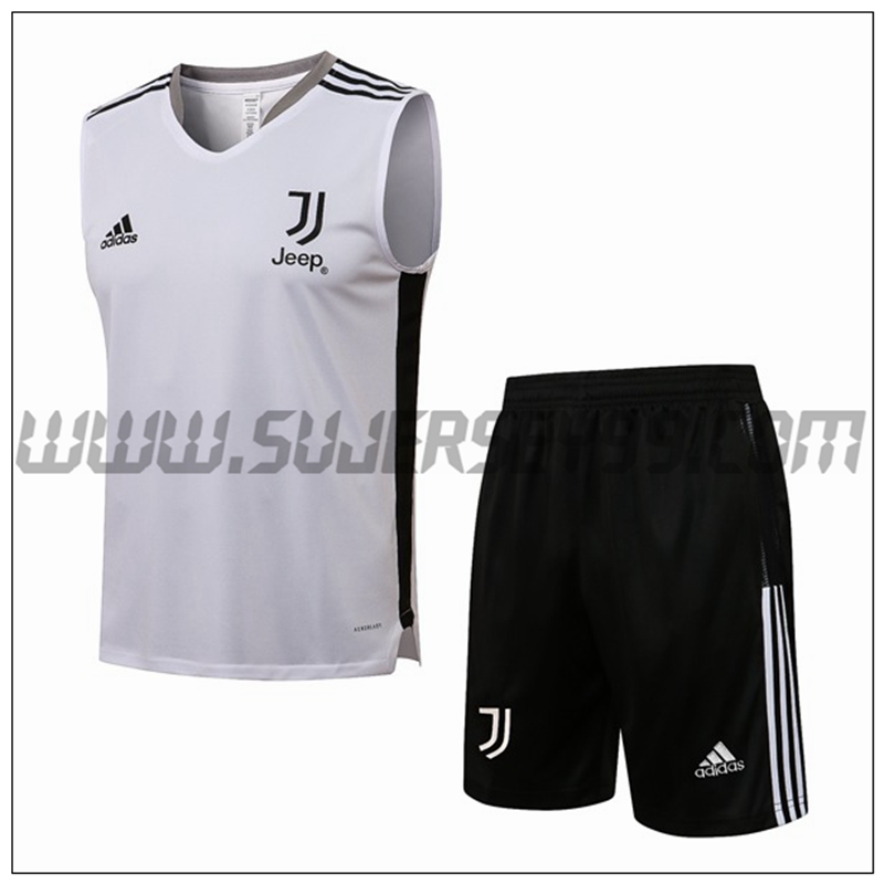 Chaleco de Entrenamiento Juventus + Pantalones Cortos Negro/Blanco 2021 2022