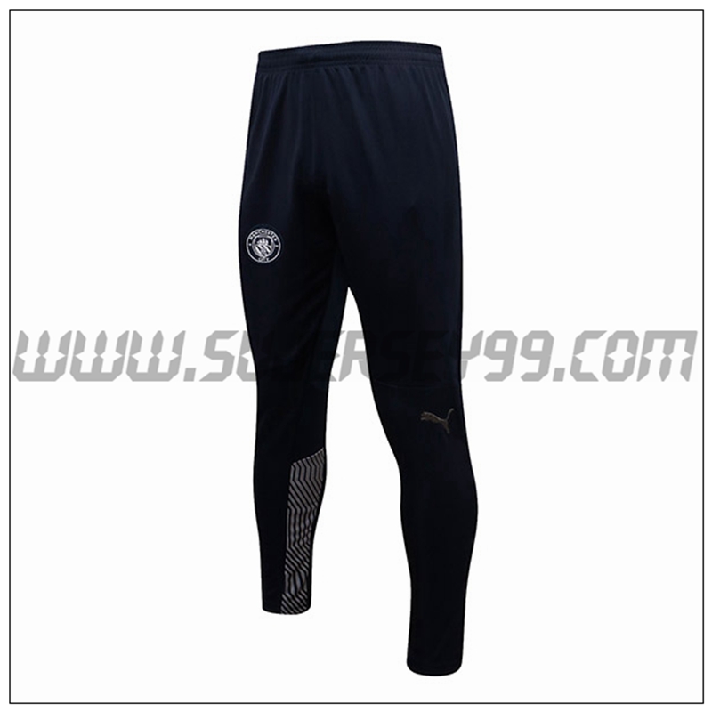 Pantalones Entrenamiento Manchester City Negro/Blanco 2021 2022