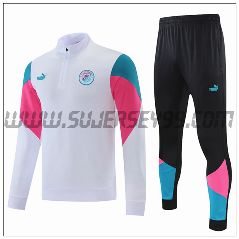 Chandal del Manchester City Rose/Blanco/Azul 2021 2022