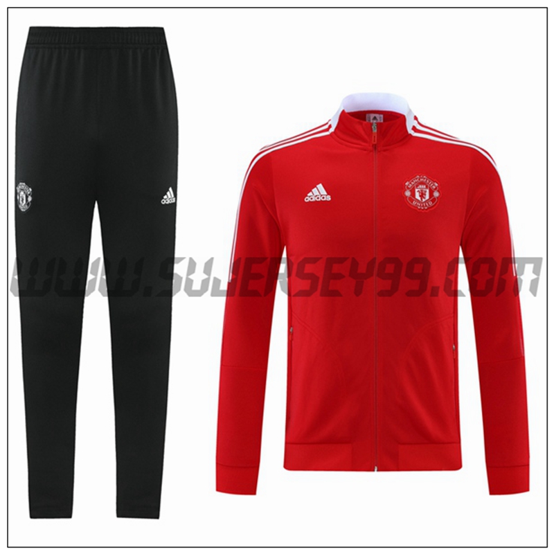 Chaqueta Chandal del Manchester United Rojo/Blanco 2021 2022