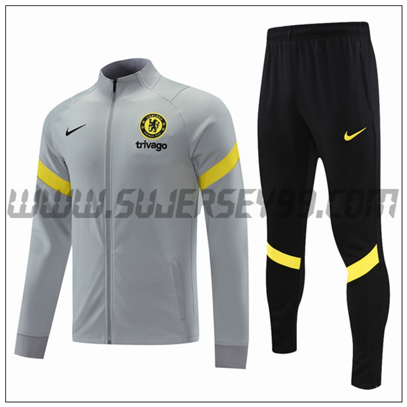 Chaqueta Chandal del FC Chelsea Gris/Amarillo 2021 2022