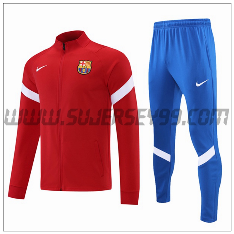 Chaqueta Chandal del FC Barcelona Rojo/Blanco 2021 2022