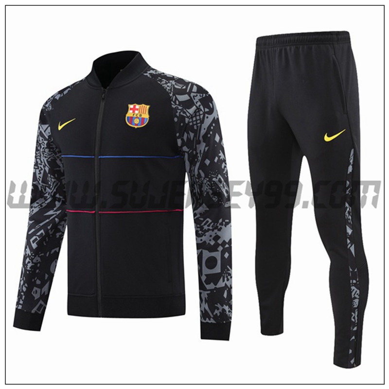 Chaqueta Chandal del FC Barcelona Negro/Gris 2021 2022