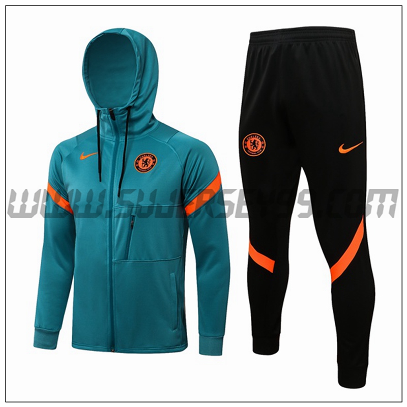 Chaqueta con Capucha Chandal del FC Chelsea Verde 2021 2022