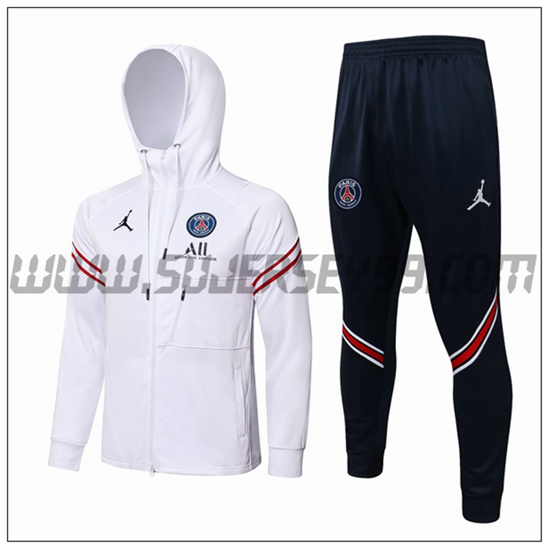 Chaqueta con Capucha Chandal del Jordon PSG Blanco 2021 2022