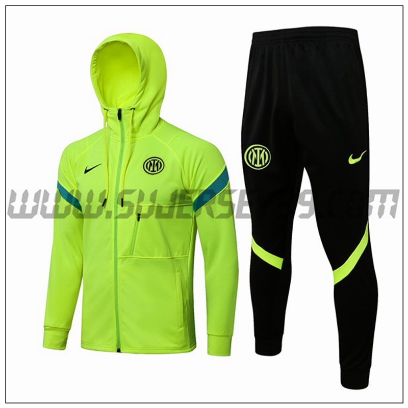 Chaqueta con Capucha Chandal del Inter Milan Verde 2021 2022