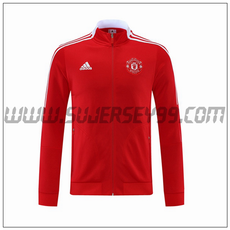 Chaqueta Futbol Manchester United Rojo/Blanco 2021 2022