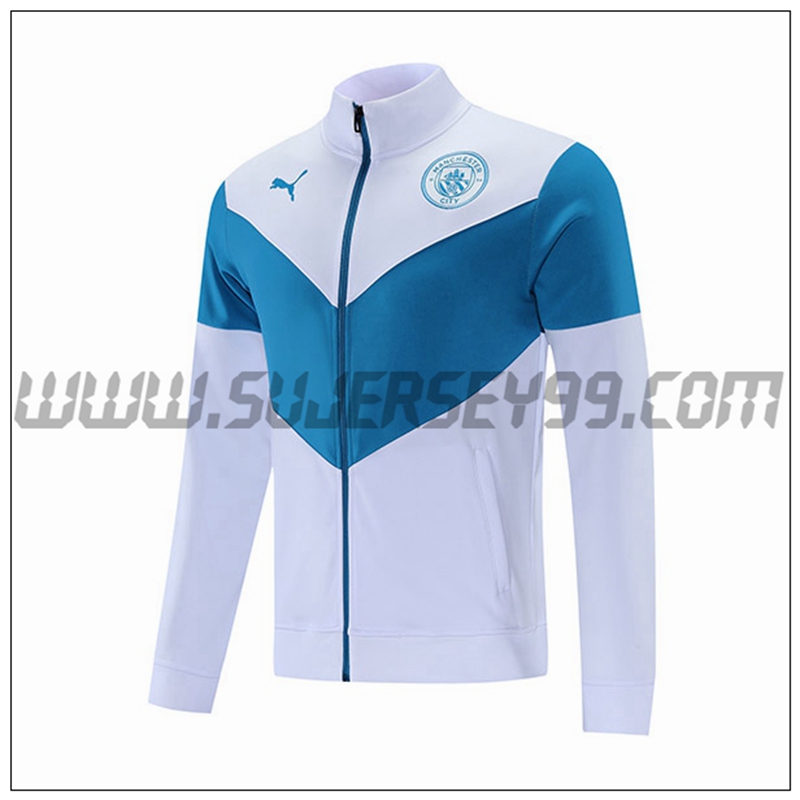 Chaqueta Futbol Manchester City Blanco/Azul 2021 2022