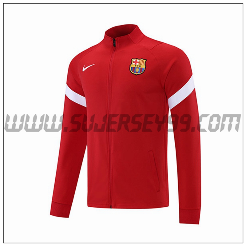 Chaqueta Futbol FC Barcelona Rojo/Blanco 2021 2022