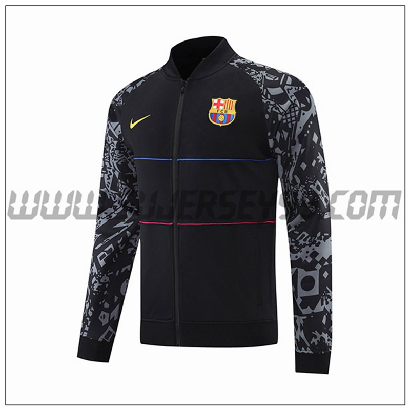 Chaqueta Futbol FC Barcelona Negro/Gris 2021 2022