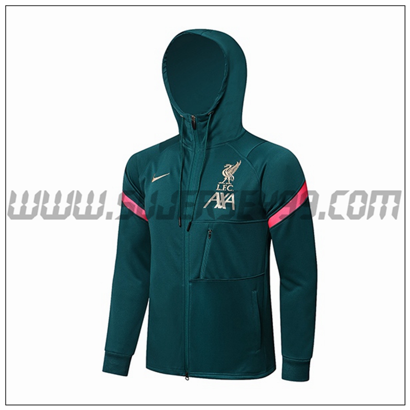 Chaqueta con Capucha FC Liverpool Verde 2021 2022