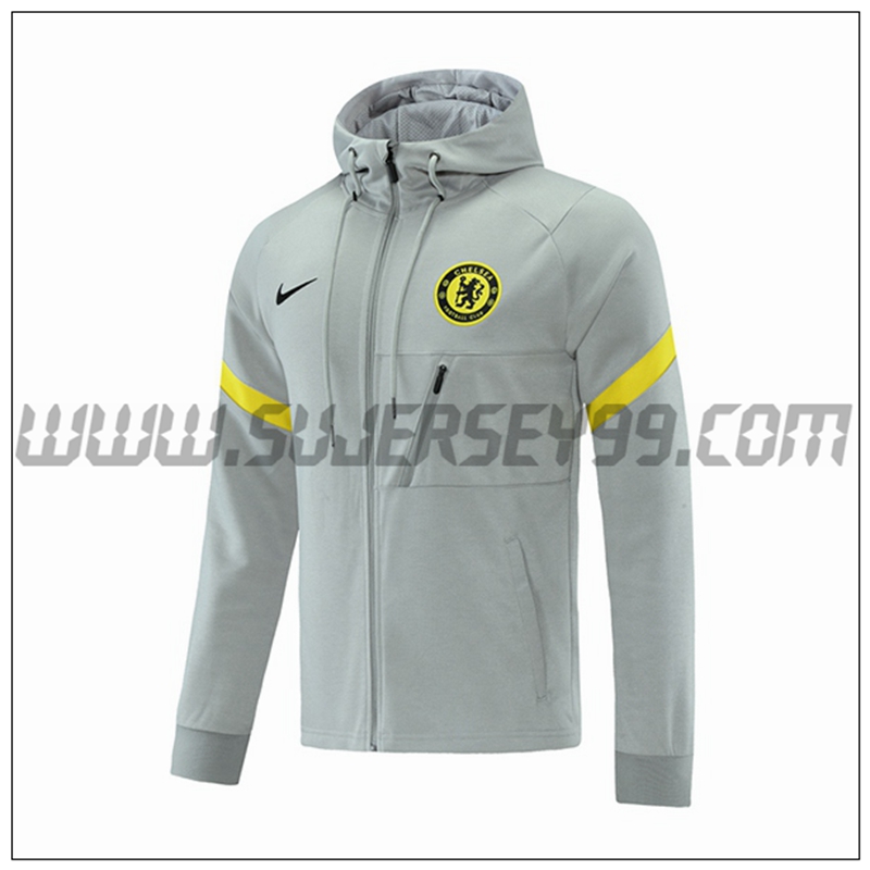 Chaqueta con Capucha FC Chelsea Gris 2021 2022