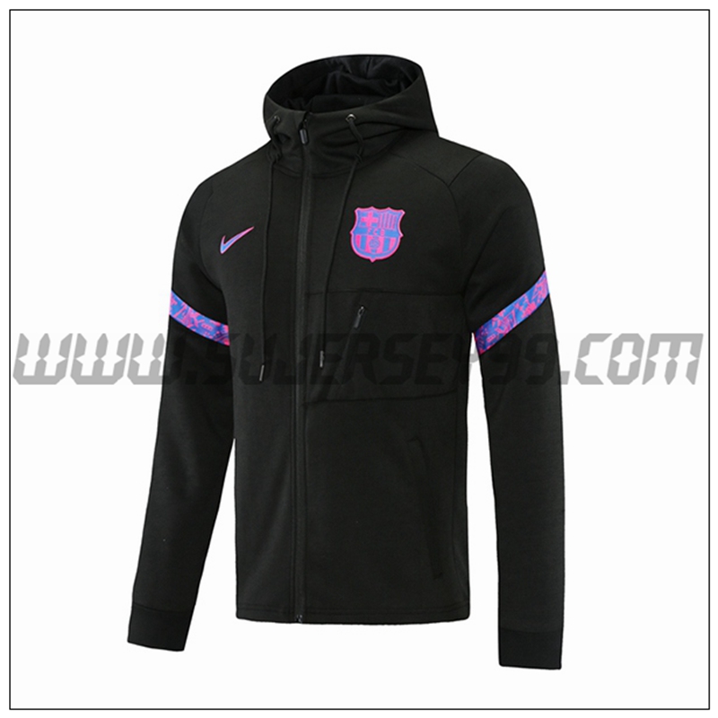 Chaqueta con Capucha FC Barcelona Negro/Purpura 2021 2022