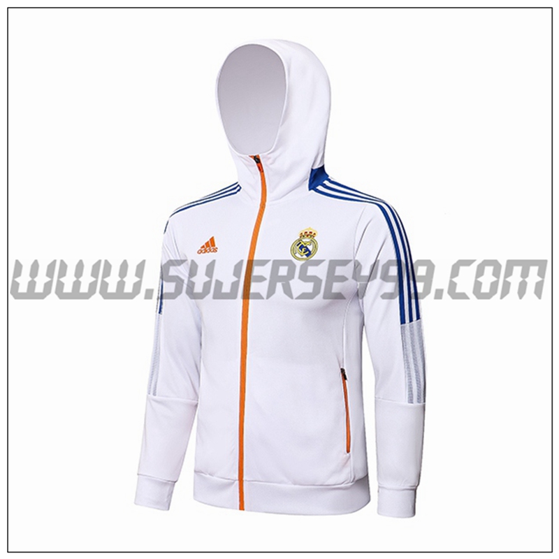 Chaqueta con Capucha Real Madrid Blanco/Azul 2021 2022