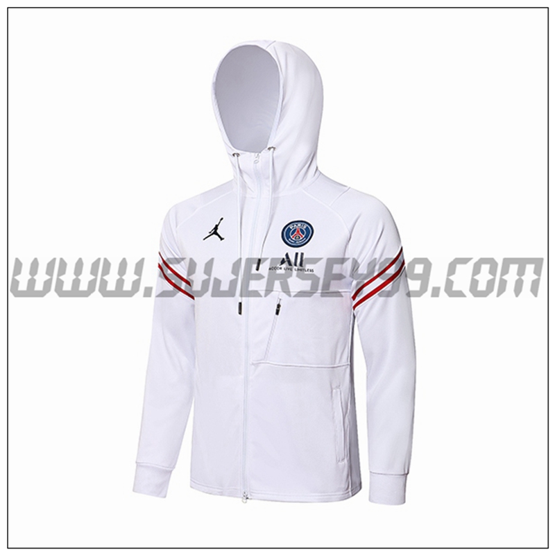 Chaqueta con Capucha Jordon PSG Blanco 2021 2022