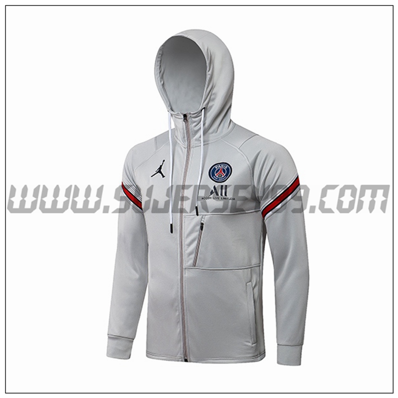 Chaqueta con Capucha Jordon PSG Gris 2021 2022