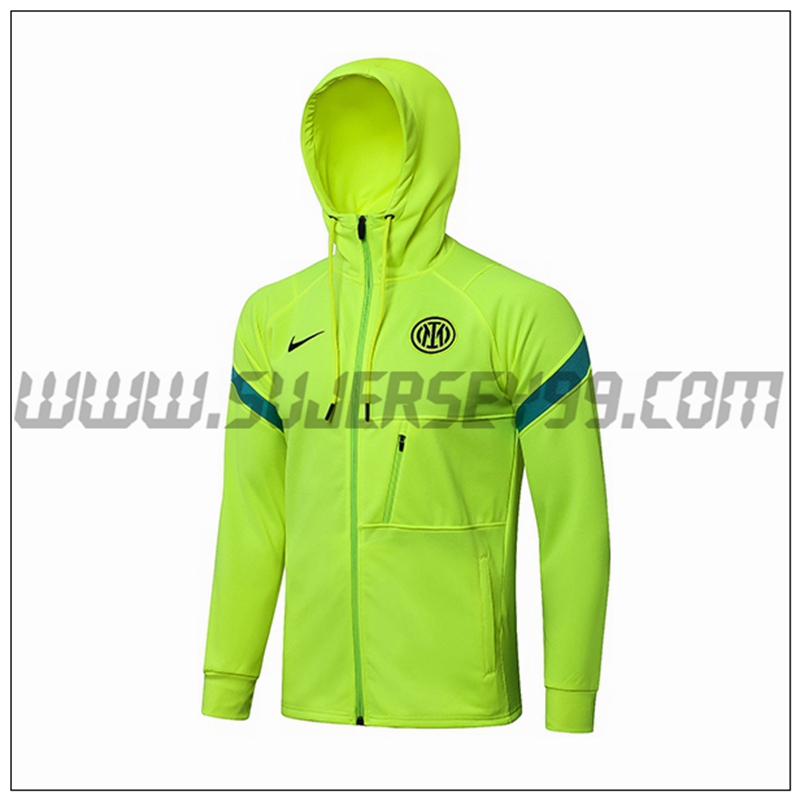 Chaqueta con Capucha Inter Milan Verde 2021 2022