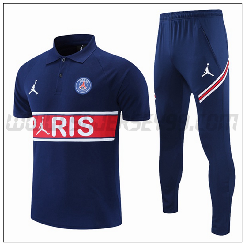 Polo Futbol Jordan PSG + Pantalones Azul Marino/Rojo/Blanco 2021 2022