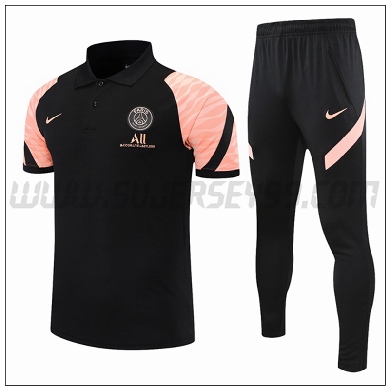 Polo Futbol Jordan PSG + Pantalones Negro/Rosa 2021 2022