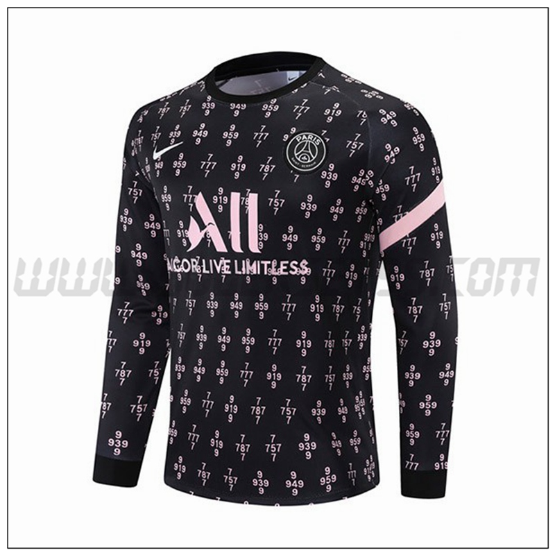 Sudadera Entrenamiento Jordan PSG Negro/Rosa 2021 2022