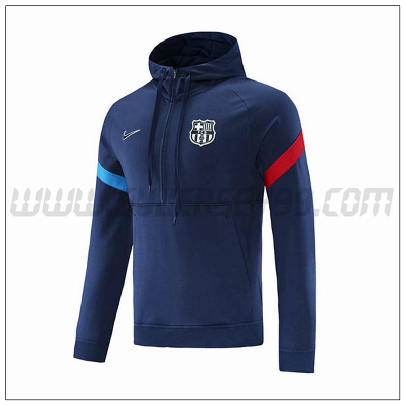 Sudadera con Capucha Jordan FC Barcelona Azul Marino/Rojo/Azul 2021 2022