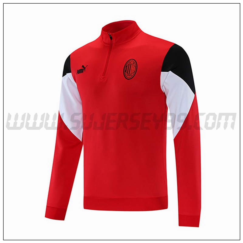 Sudadera Entrenamiento AC Milan Negro/Blanco/Rojo 2021 2022