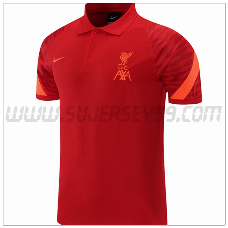 Polo Futbol FC Liverpool Naranja/Rojo 2021 2022