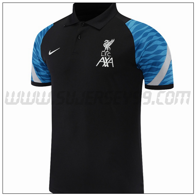 Polo Futbol FC Liverpool Negro/Azul 2021 2022