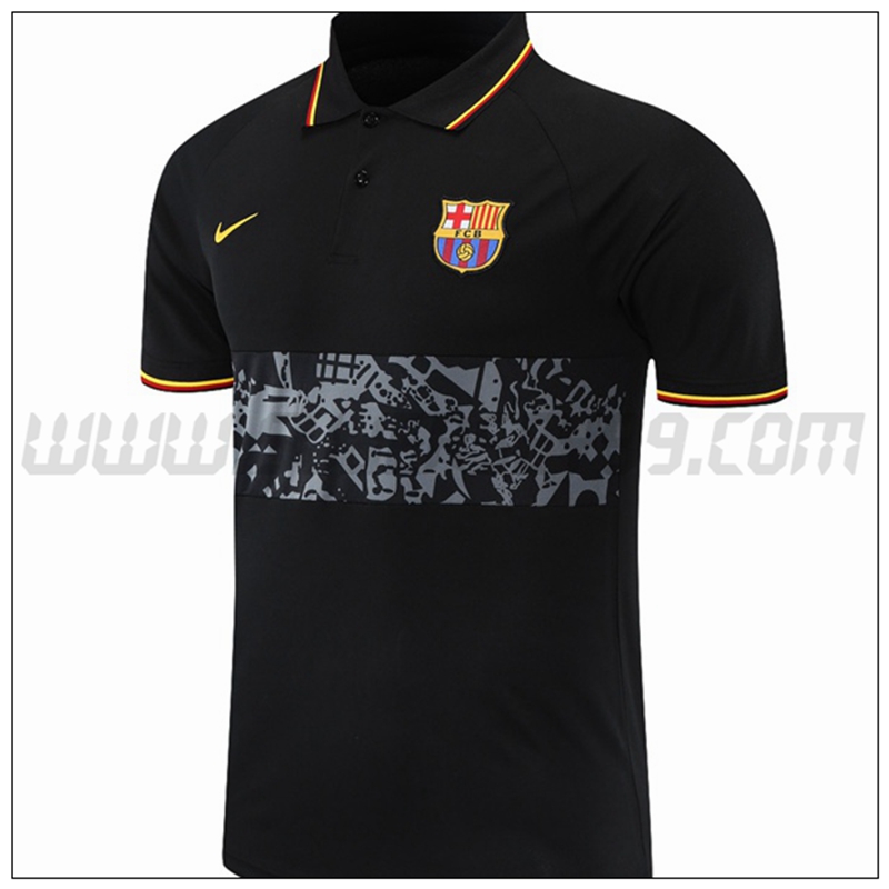 Polo Futbol FC Barcelona Negro/Gris 2021 2022