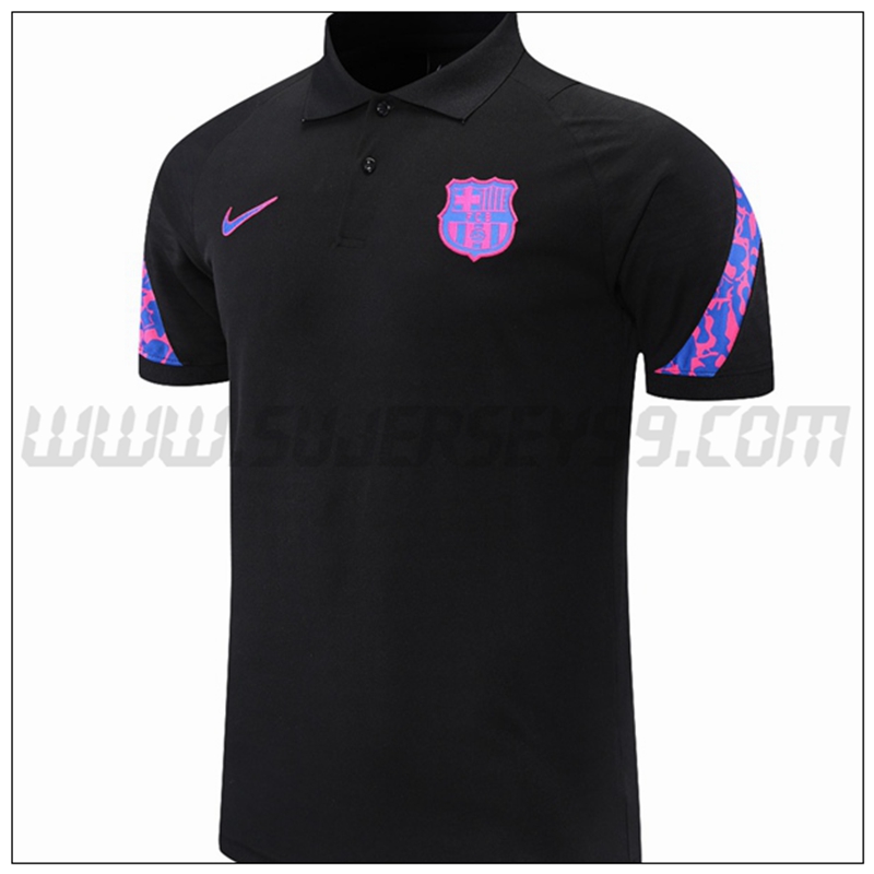 Polo Futbol FC Barcelona Negro/Púrpura 2021 2022