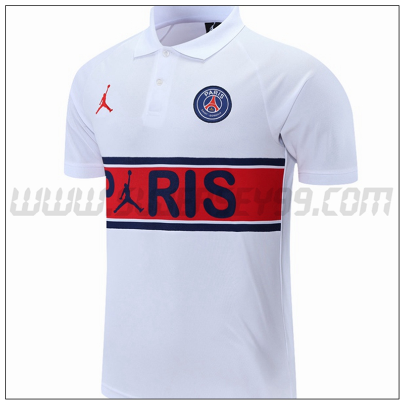 Polo Futbol Jordan PSG Blanco/Rojo 2021 2022