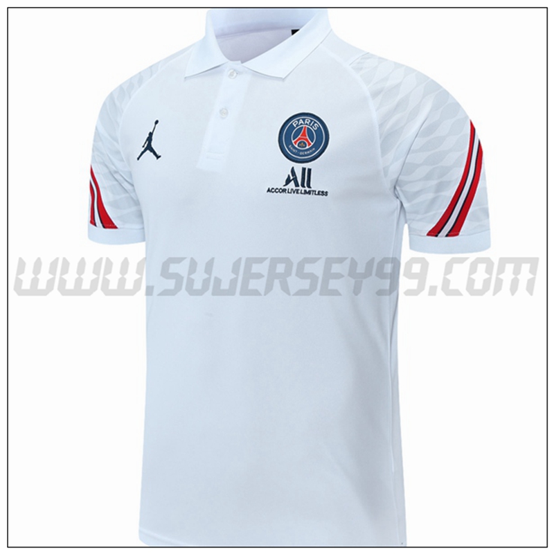 Polo Futbol Jordan PSG Rojo/Blanco 2021 2022