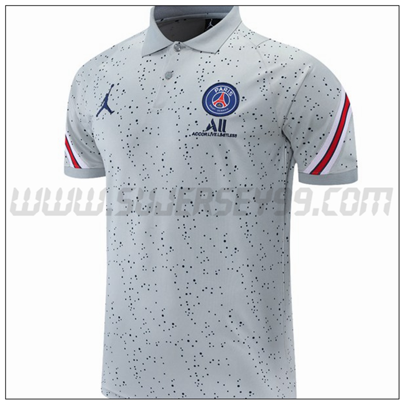 Polo Futbol Jordan PSG Gris/Rojo 2021 2022