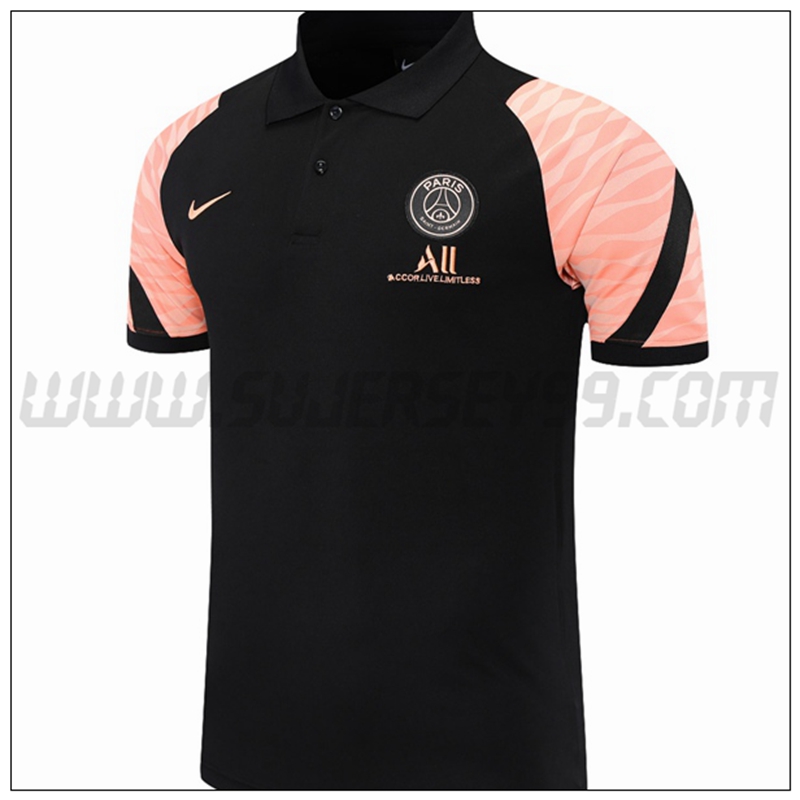 Polo Futbol Jordan PSG Negro/Rosa 2021 2022