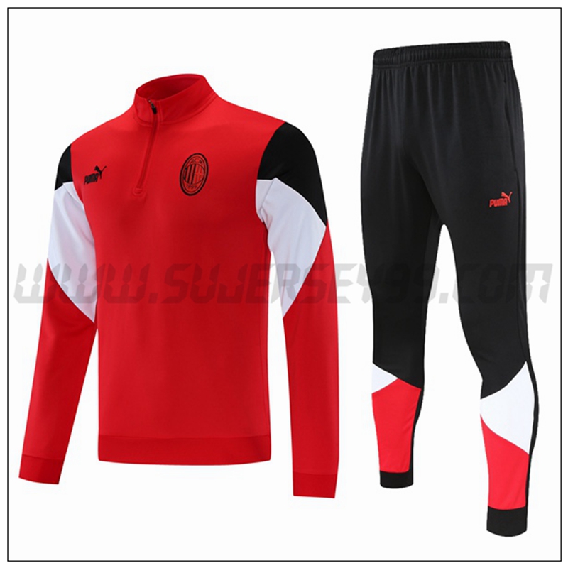 Chandal del AC Milan Rojo/Negro/Blanco 2021 2022