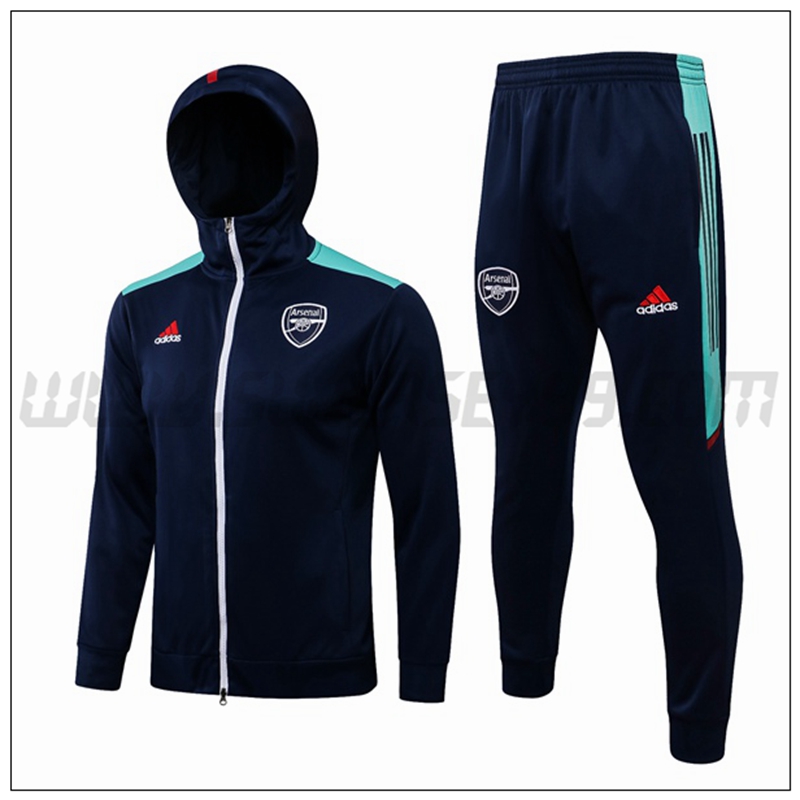 Chaqueta con Capucha Chandal del FC Arsenal Azul Marino/Verde 2021 2022