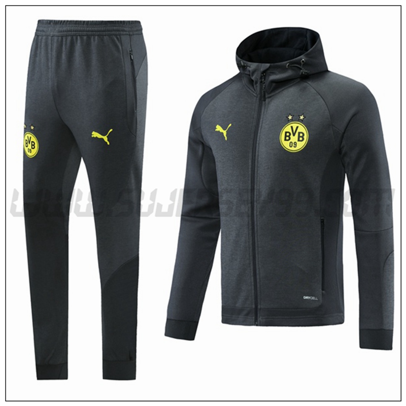 Chaqueta con Capucha Chandal del Dortmund BVB Gris Oscuro 2021 2022